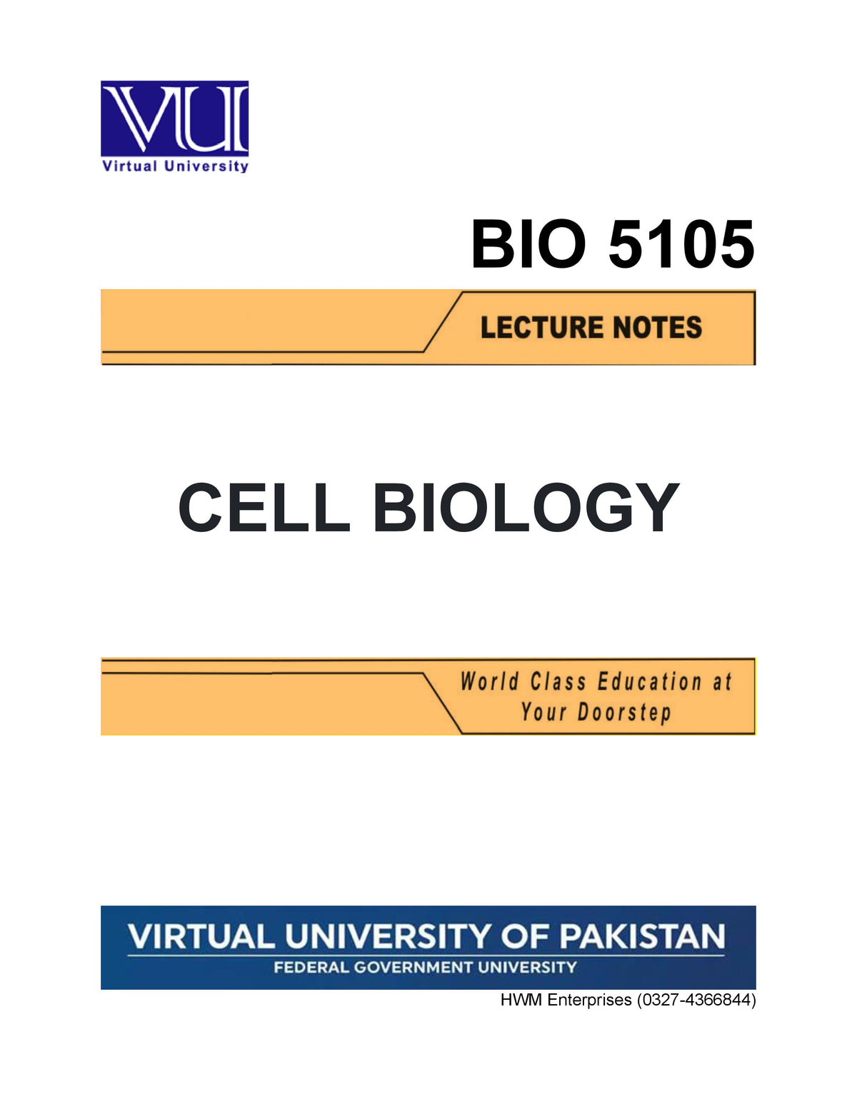 BIO 5105 Cell Biology