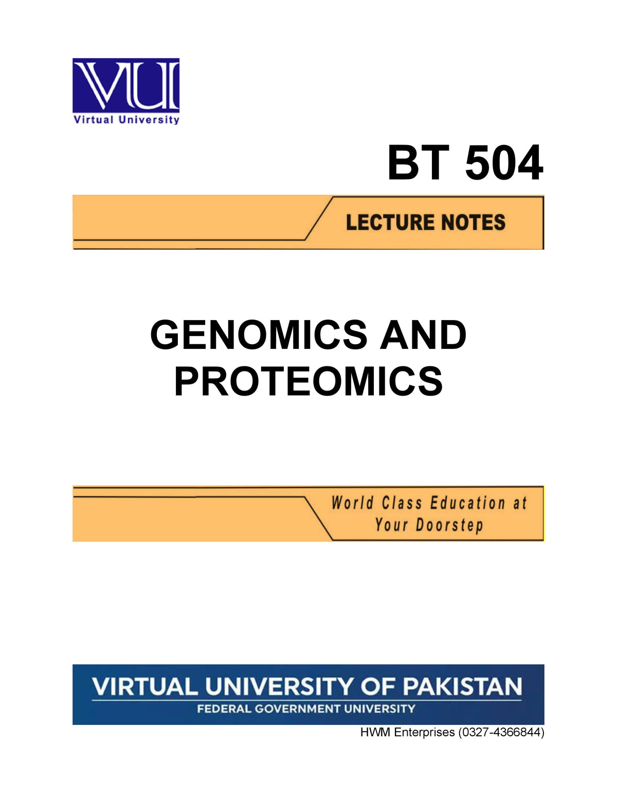 BT 504 Genomics and Proteomics