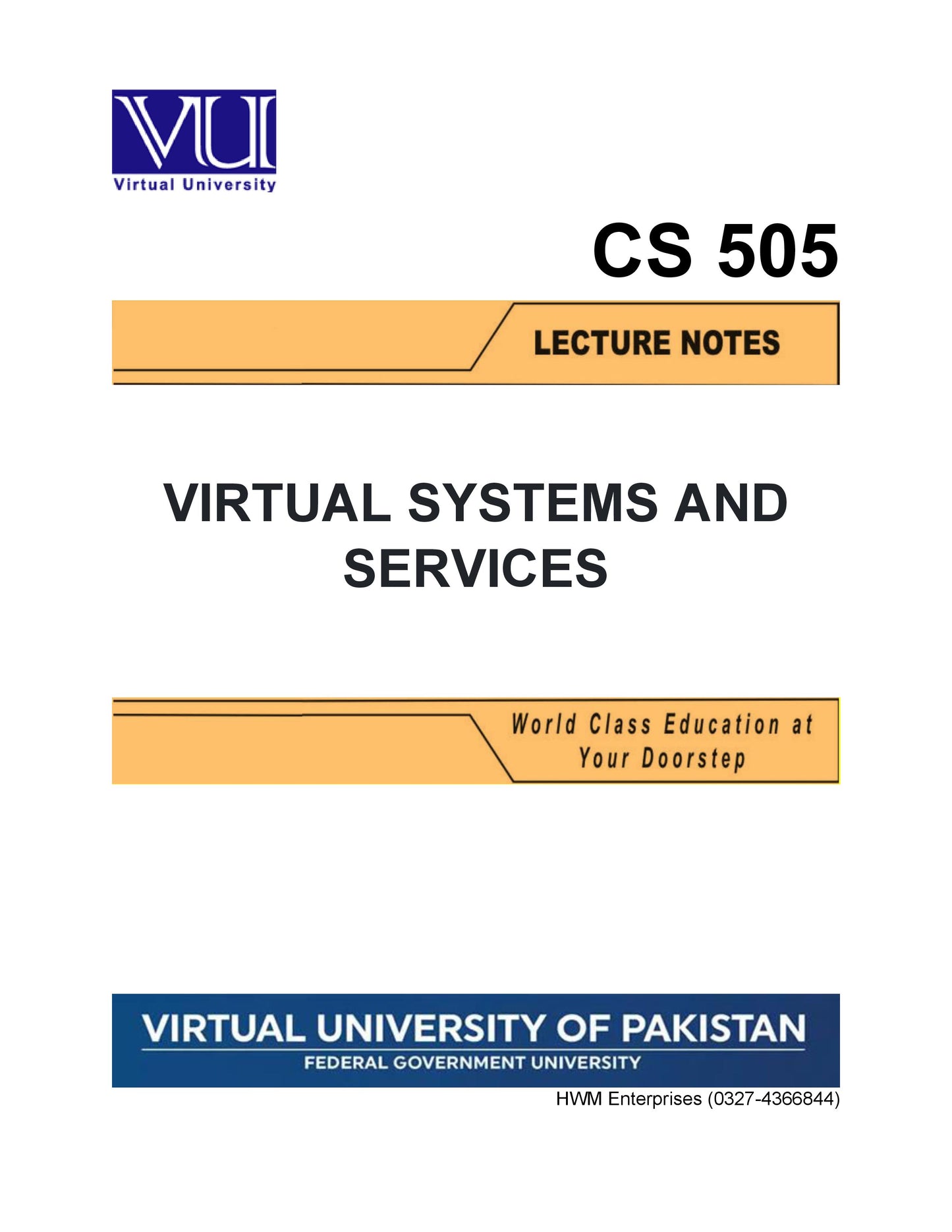 CS 505 Virtual Systems and Services