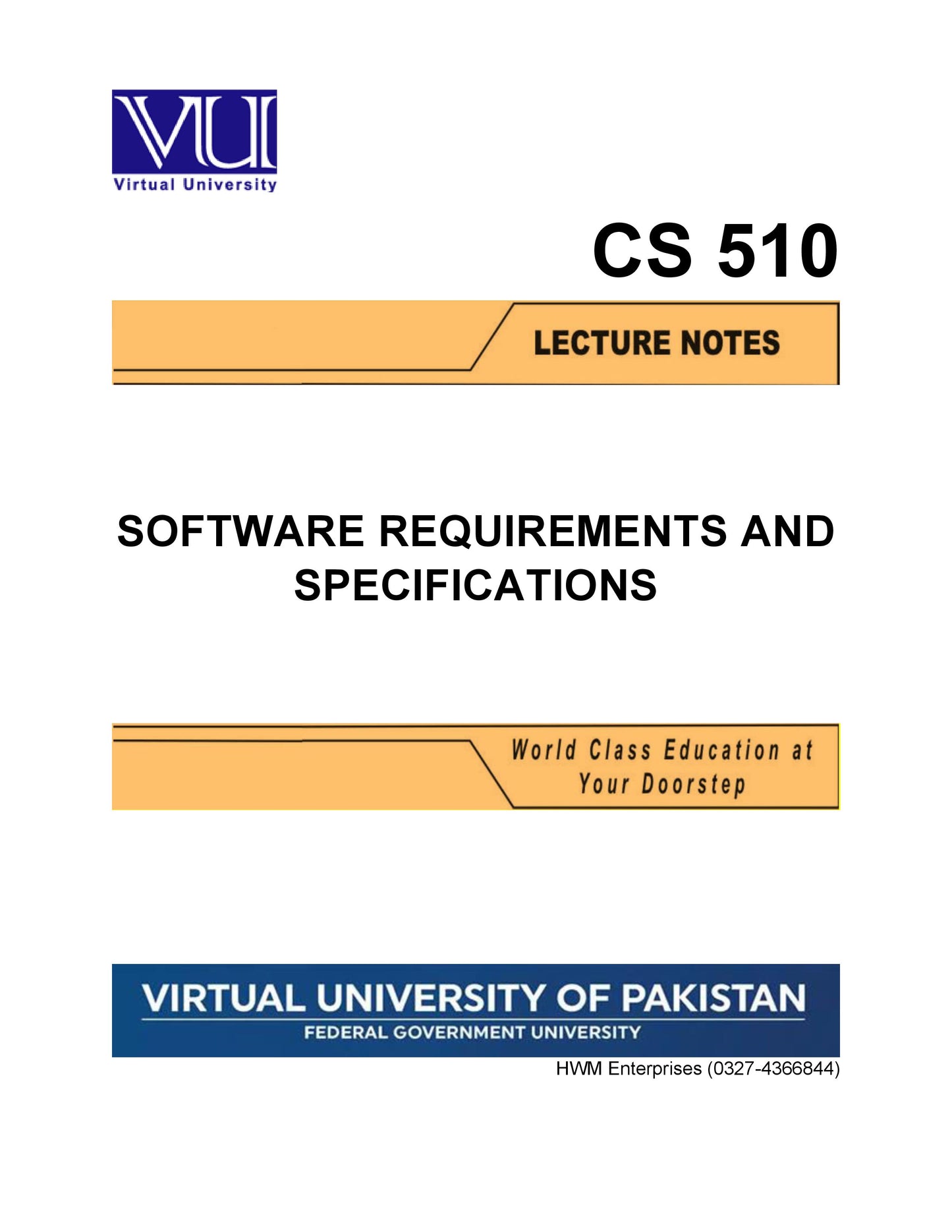 CS 510 Software Requirements and Specifications