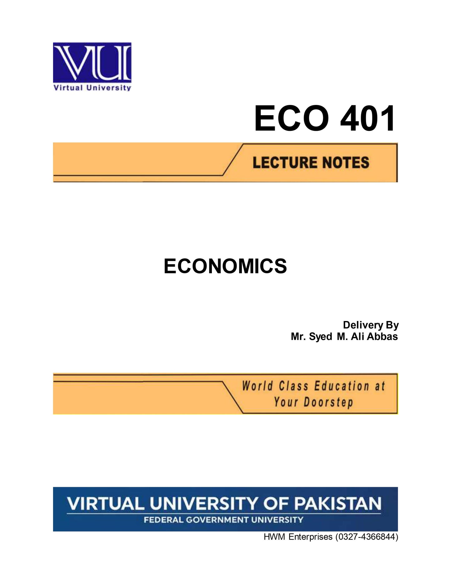 ECO 401 Economics