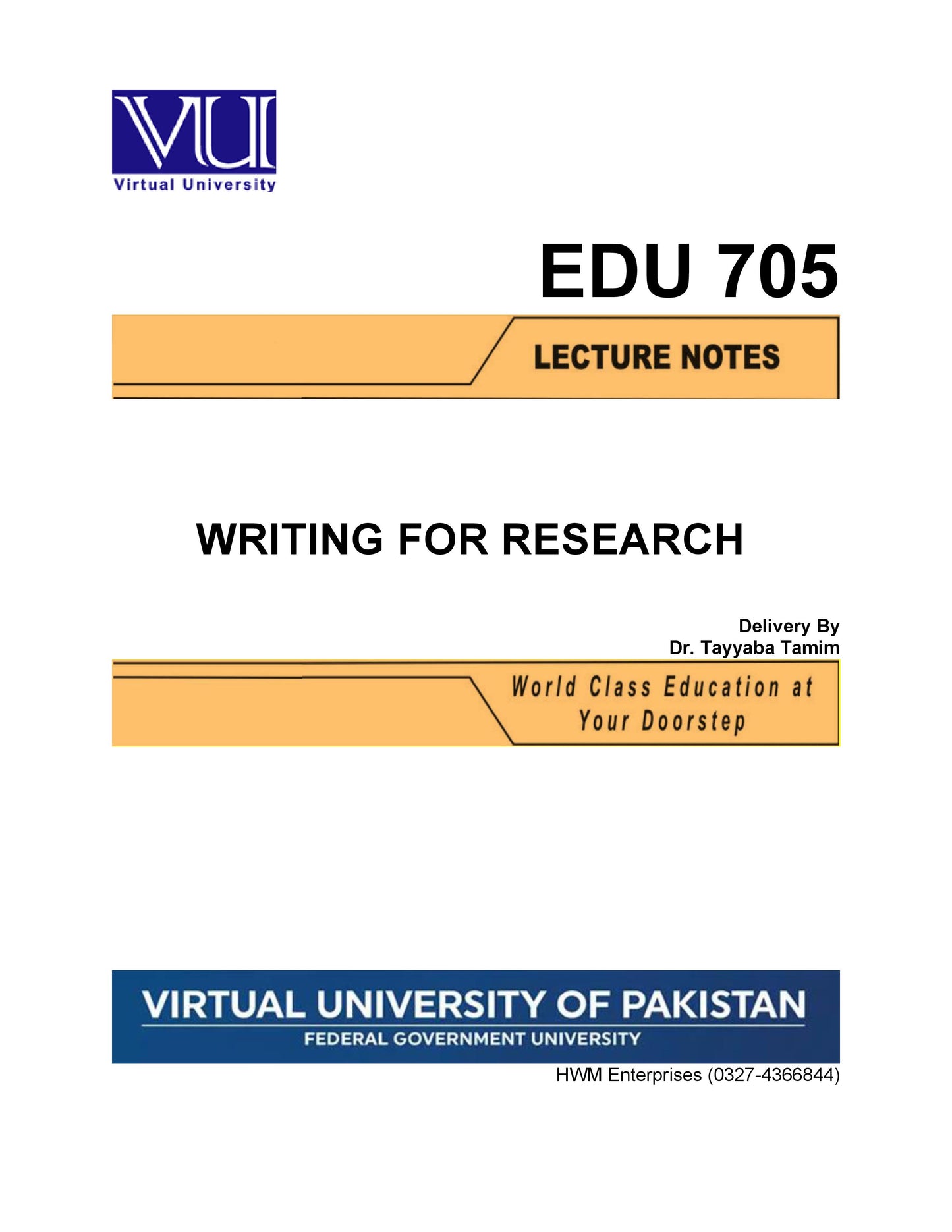 EDU 705 Writing for Research