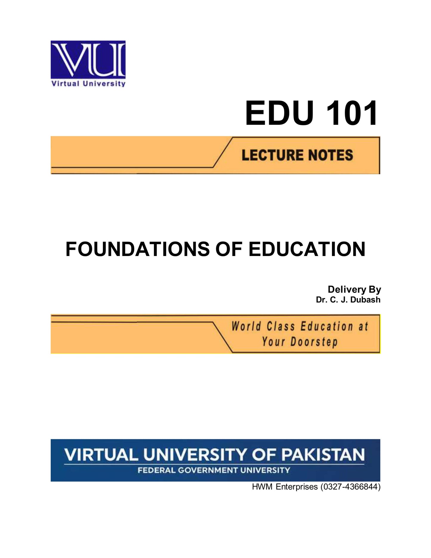 EDU 101 Foundations of Education