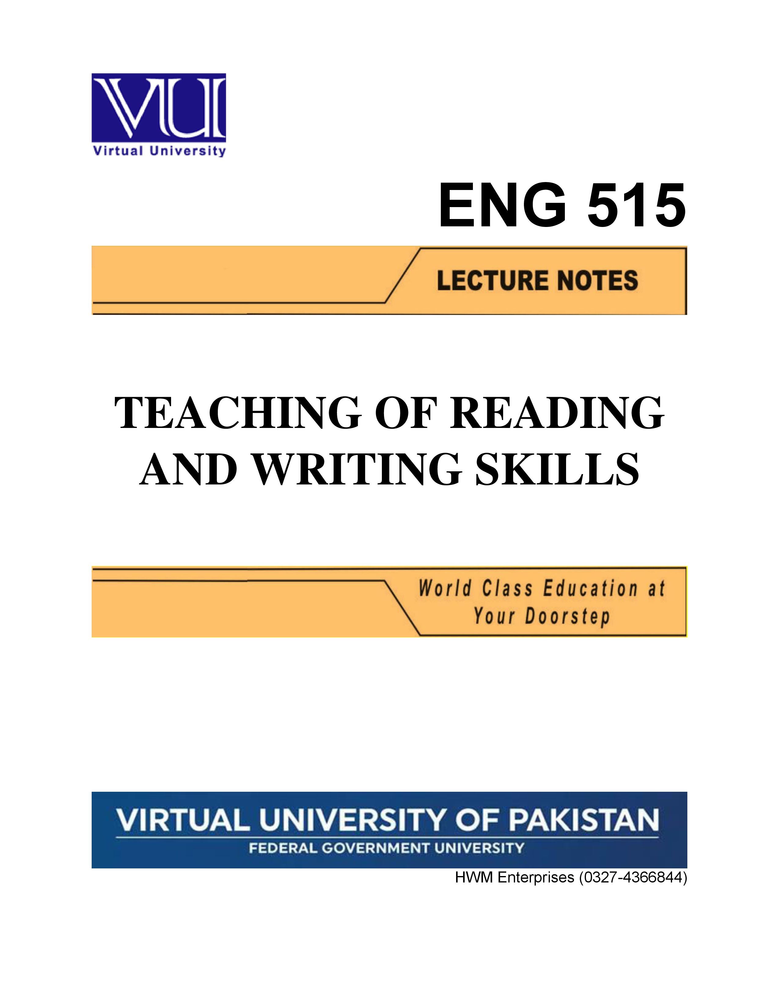 ENG 515 Teaching of Reading & Writing Skills BOOX