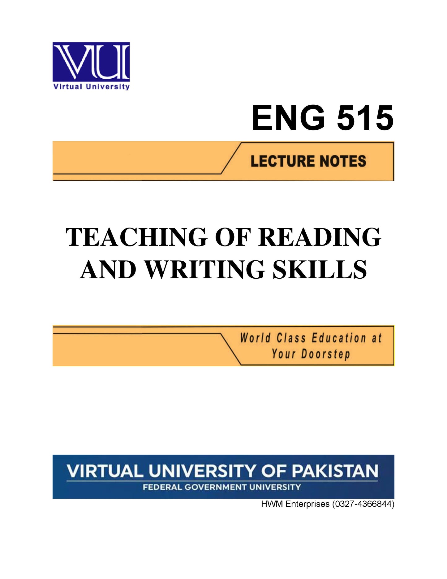 ENG 515 Teaching of Reading & Writing Skills