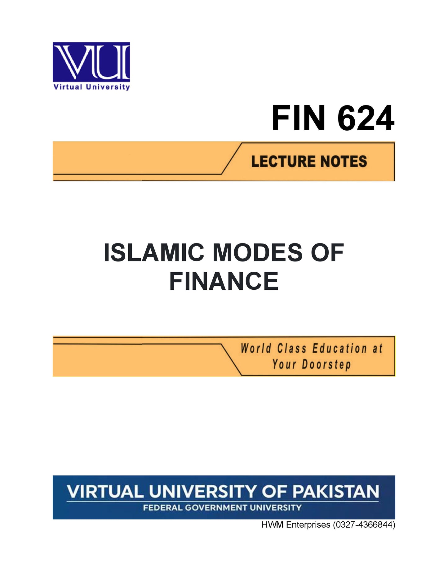 FIN 624 Islamic Modes of Finance