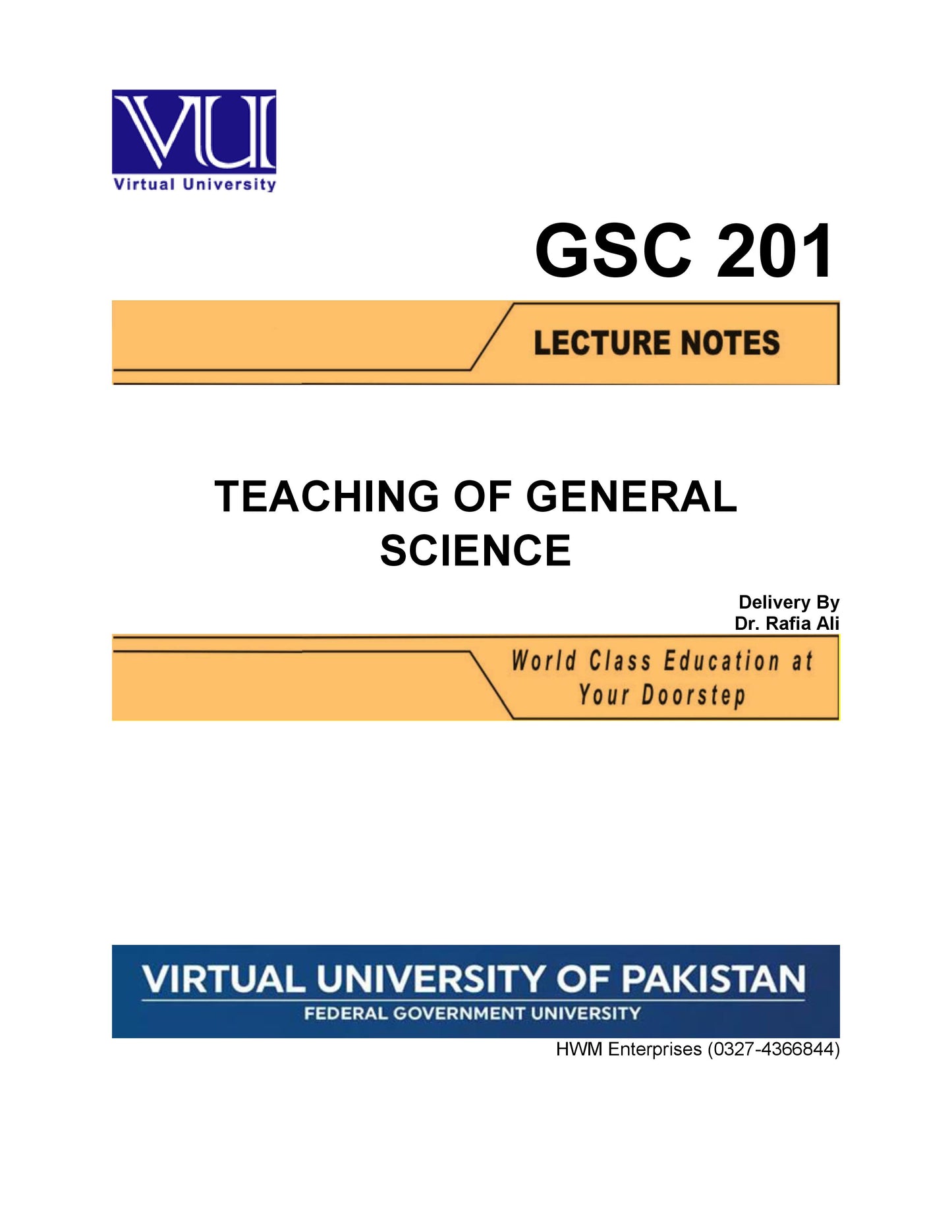 GSC 201 Teaching of General Science
