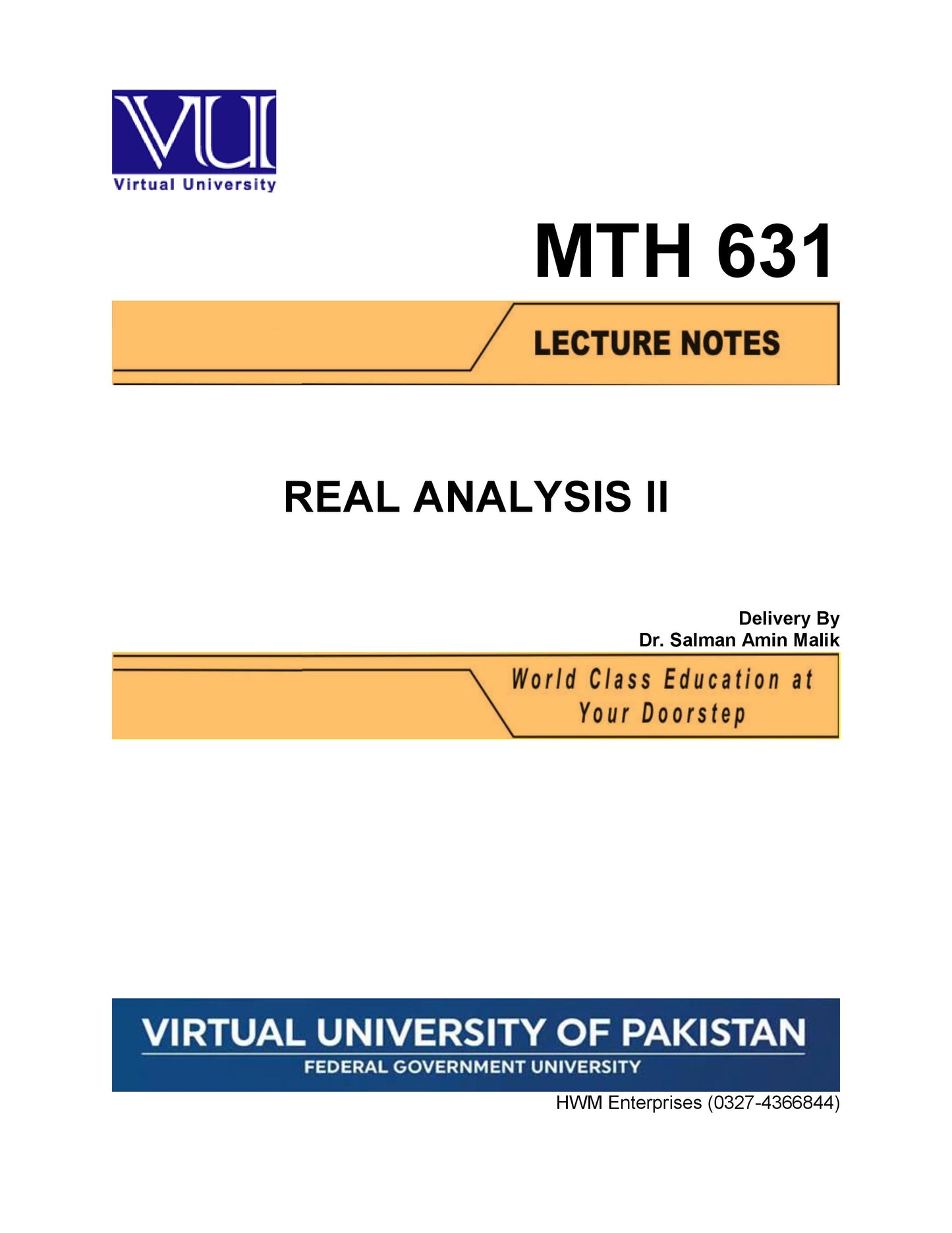 MTH 631 Real Analysis II