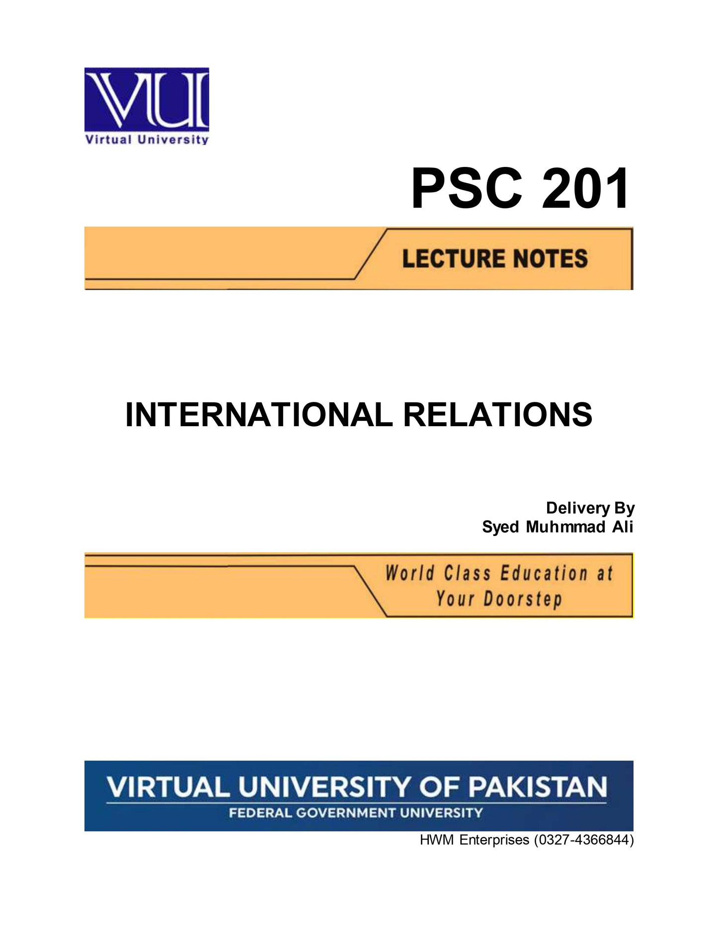 PSC 201 International Relations