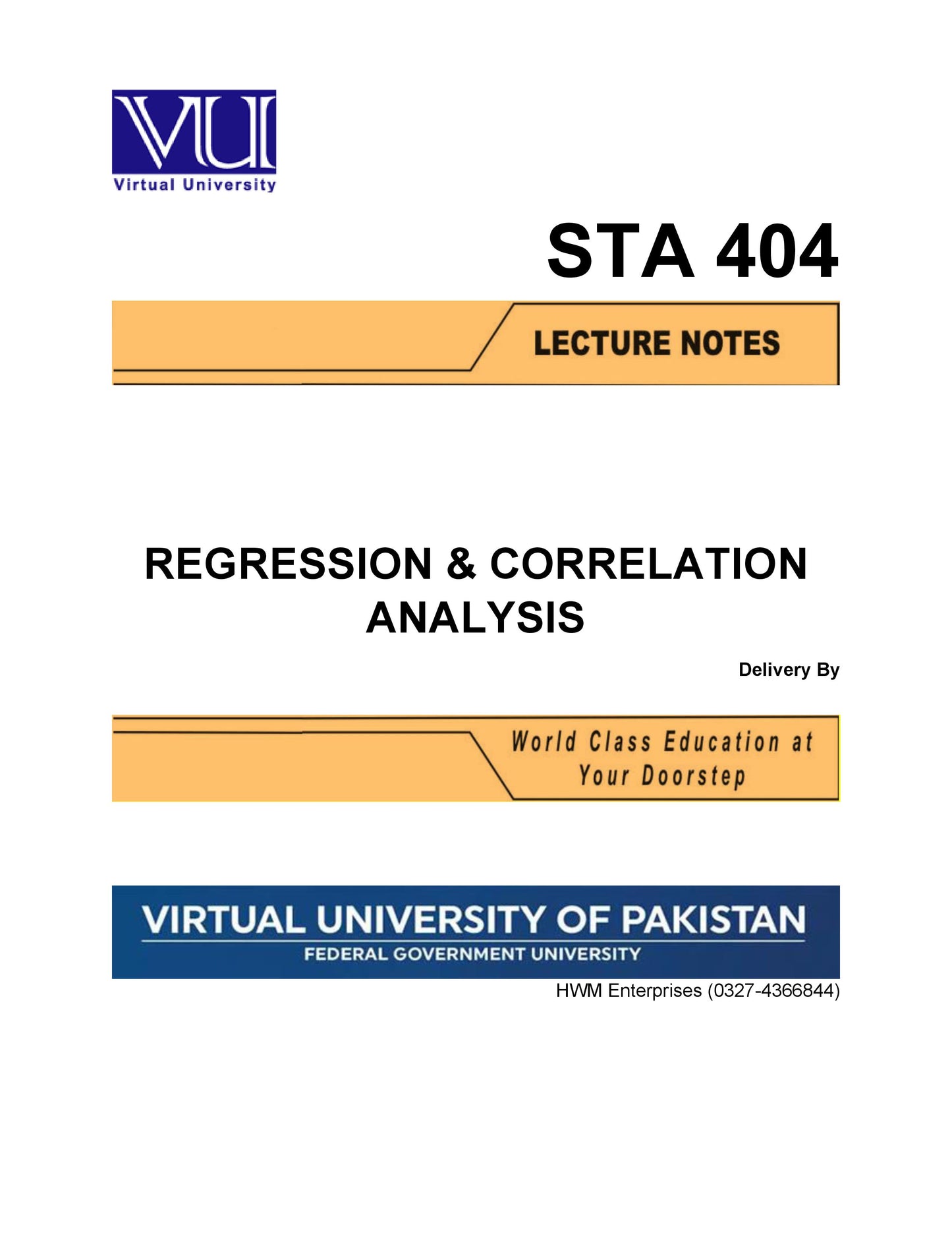 STA 404 Regression & Correlation Analysis
