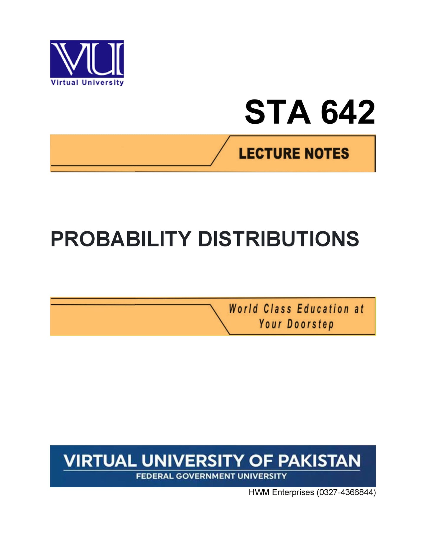 STA 642 Probability Distribution