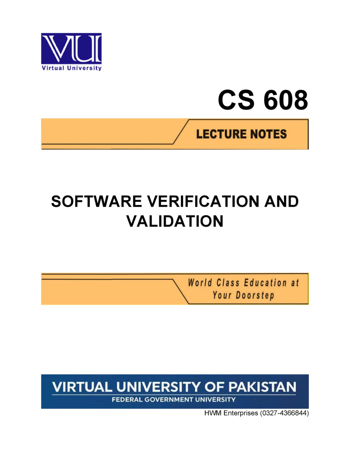 CS 608 Software Verification and Validation