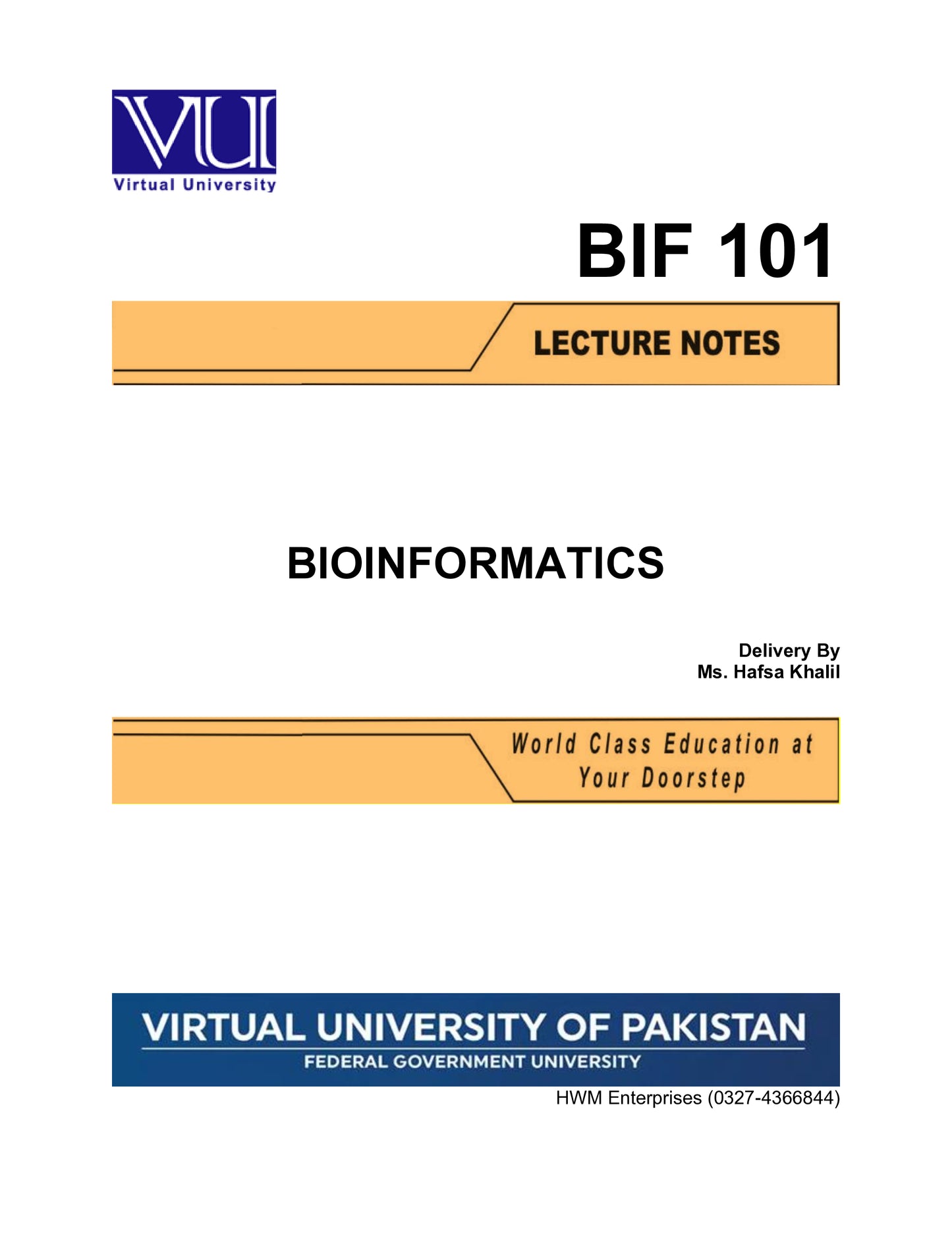 BIF 101 Bioinformatics