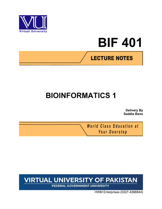 BIF 401 Bioinformatics 1