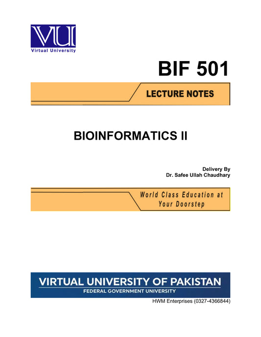 BIF 501 Bioinformatics II