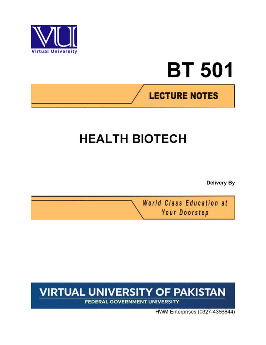 BT 501 Health Biotechnology