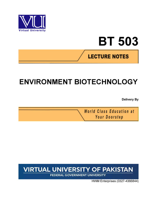 BT 503 Environment Biotechnology