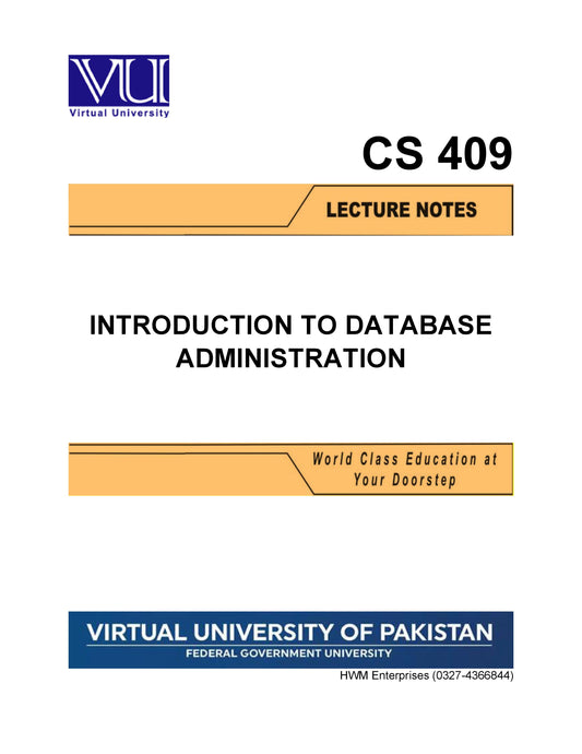 CS 409 Introduction to Database Administration