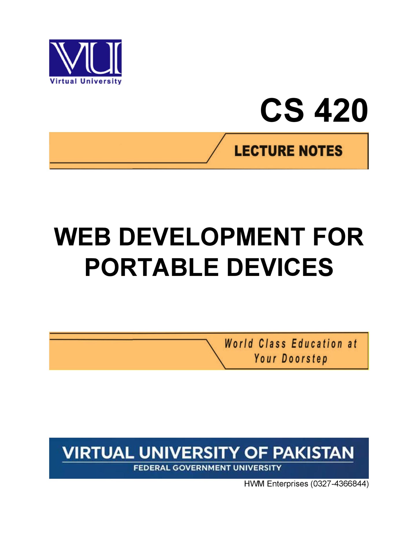 CS 420 Web Development for Portable Devices