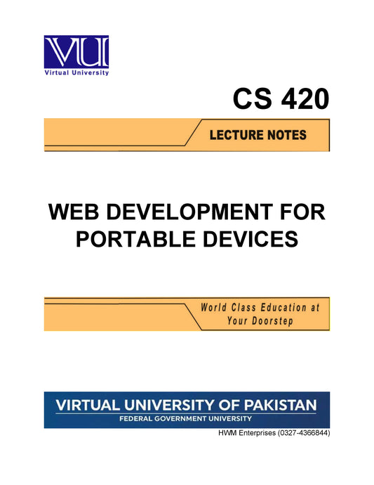 CS 420 Web Development for Portable Devices