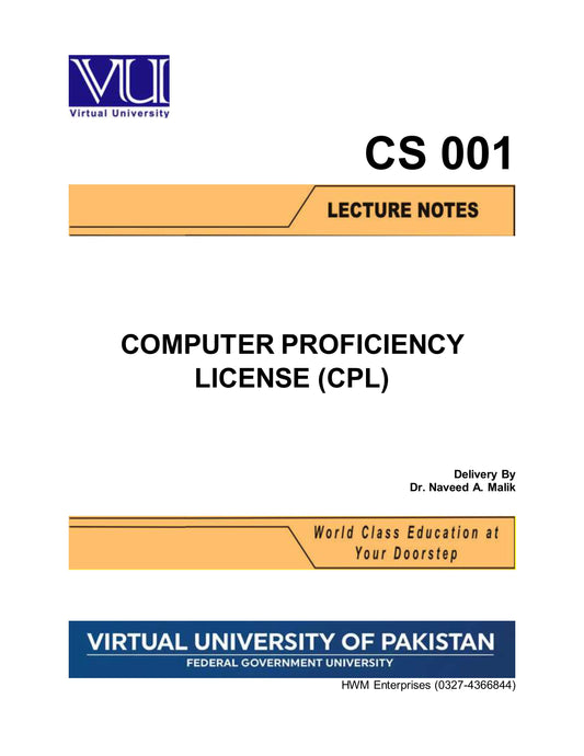 CS 001 Computer Proficiency License (CPL)