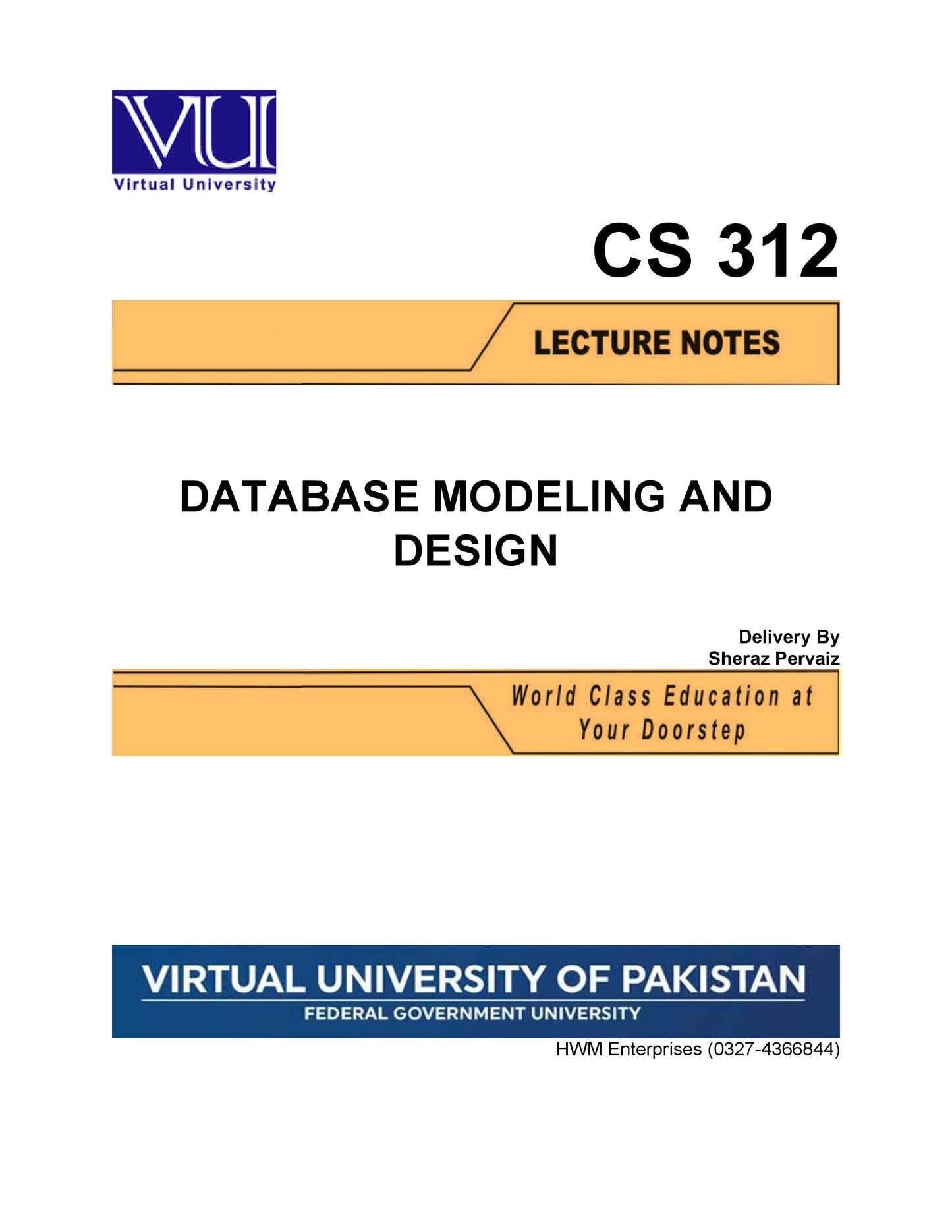 CS 312 Database Modeling and Design