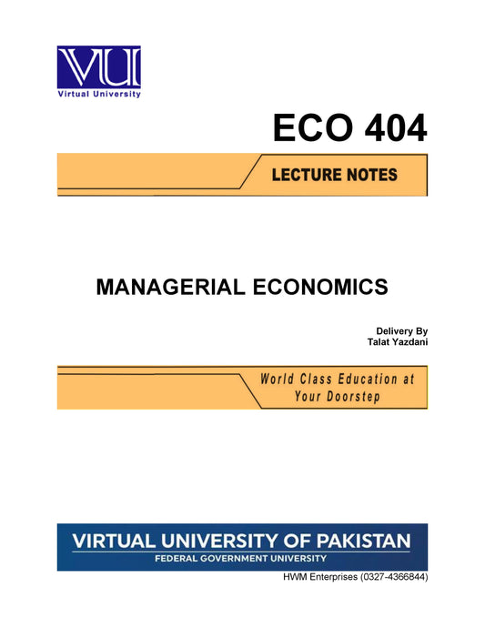 ECO 404 Managerial Economics