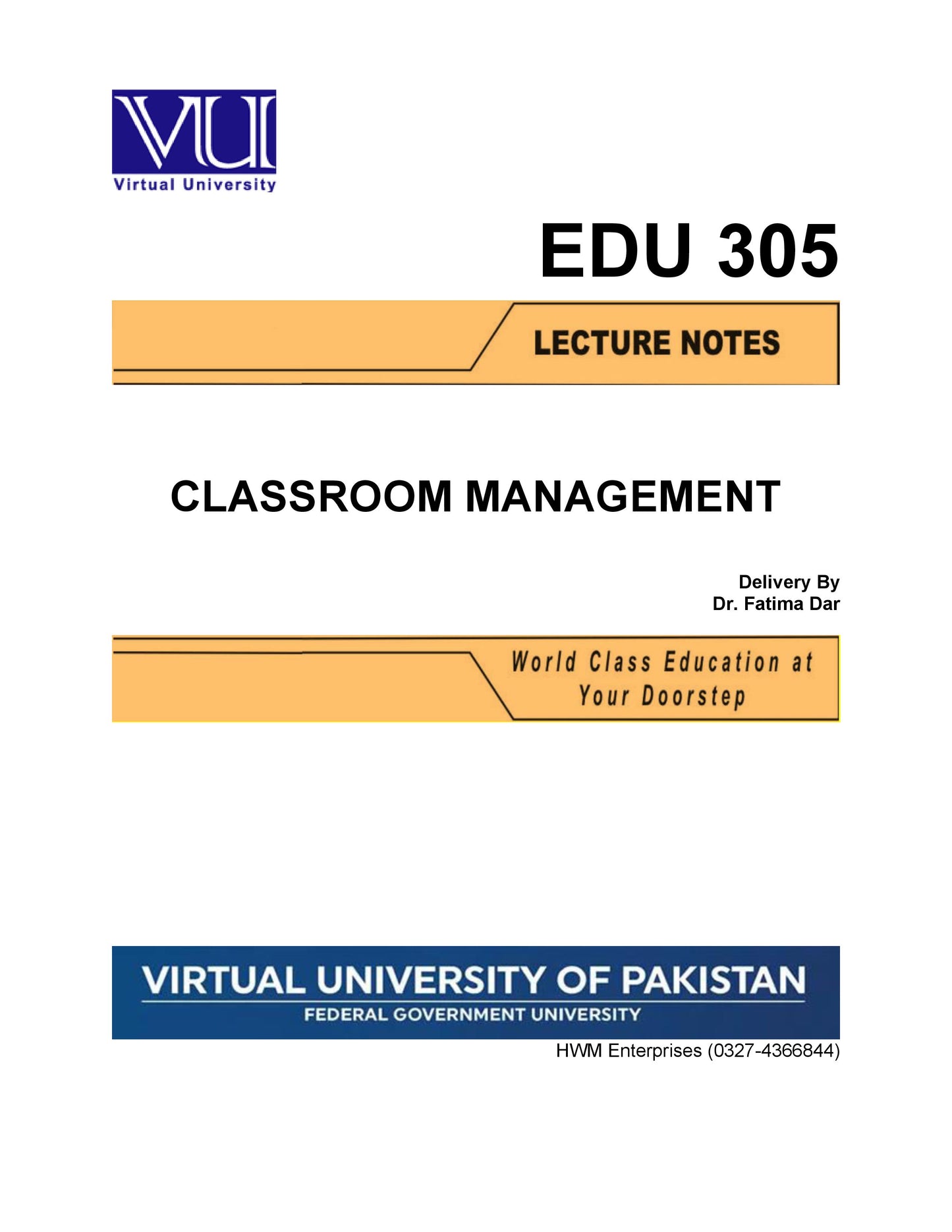 EDU 305 Classroom Management