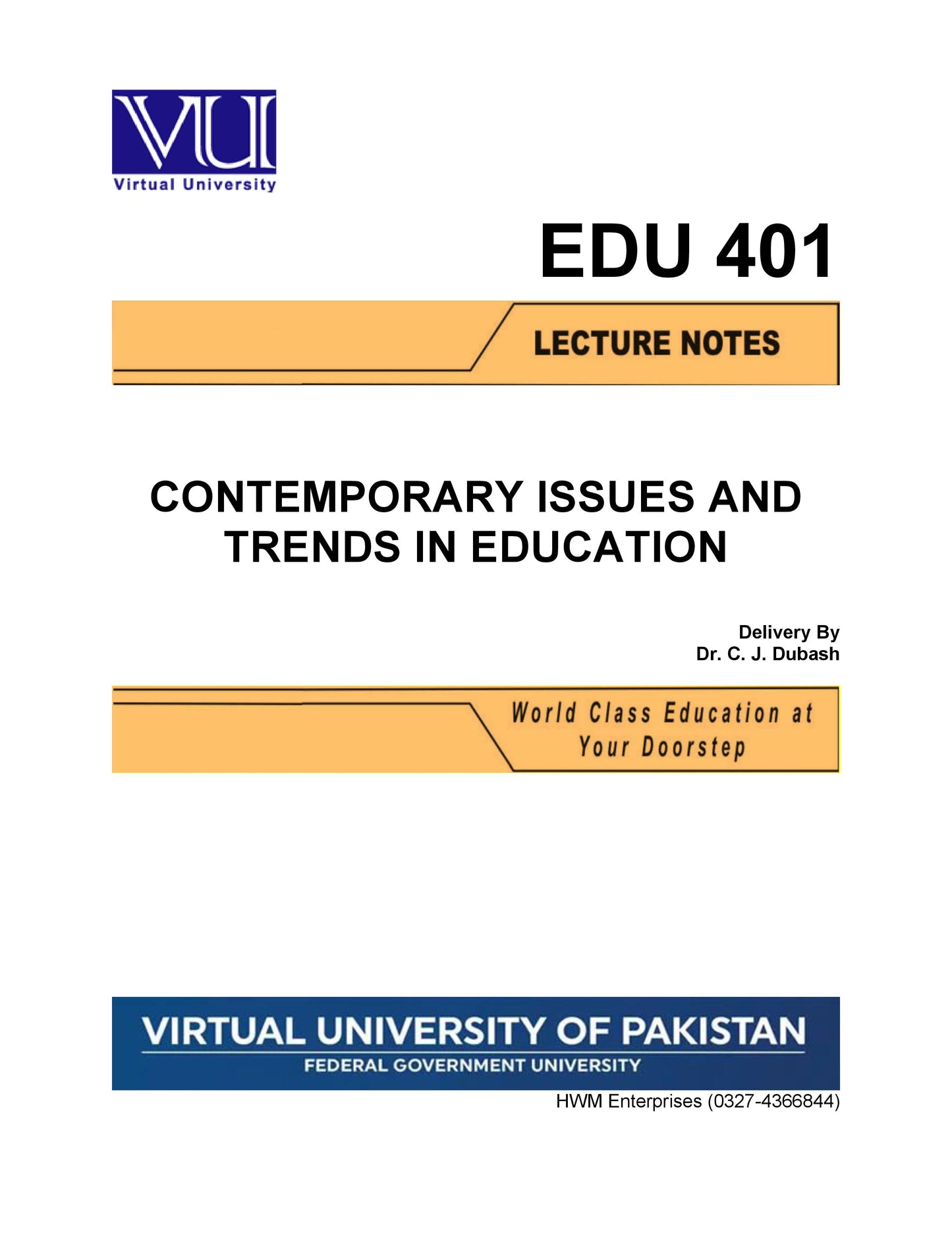 EDU 401 Contemporary Issues and Trends in Education