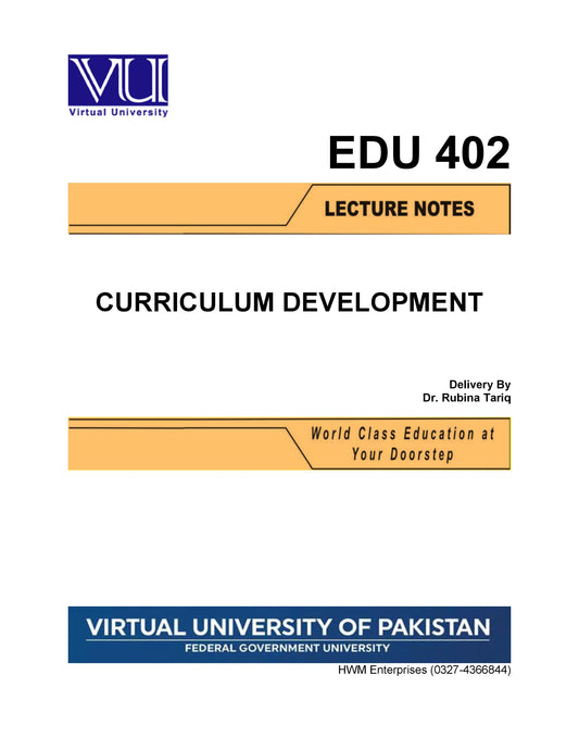 EDU 402 Curriculum Development