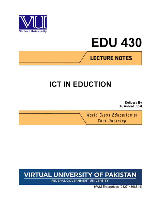 EDU 430 Information Technology in Education