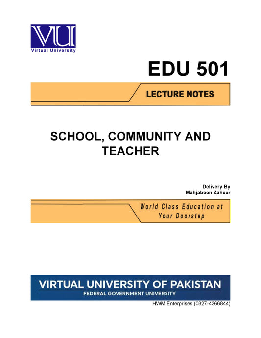 EDU 501 School, Community and Teacher