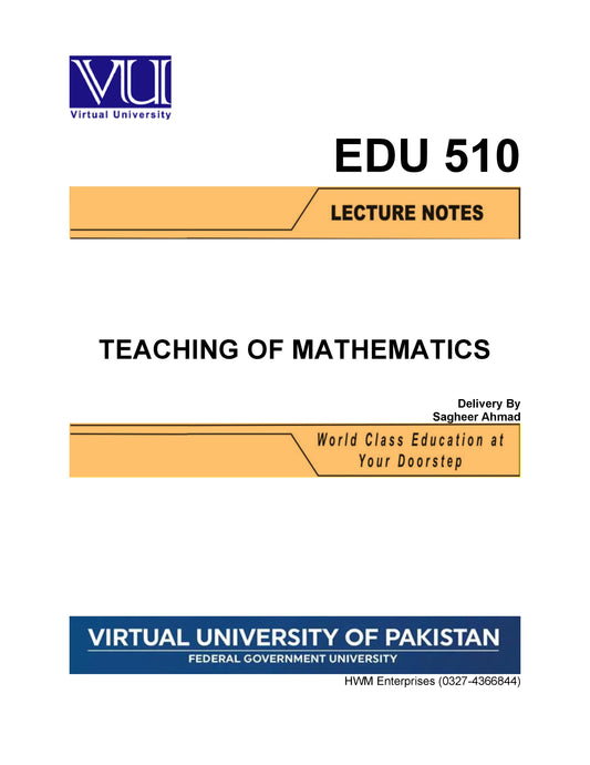 EDU 510 Teaching of Mathematics