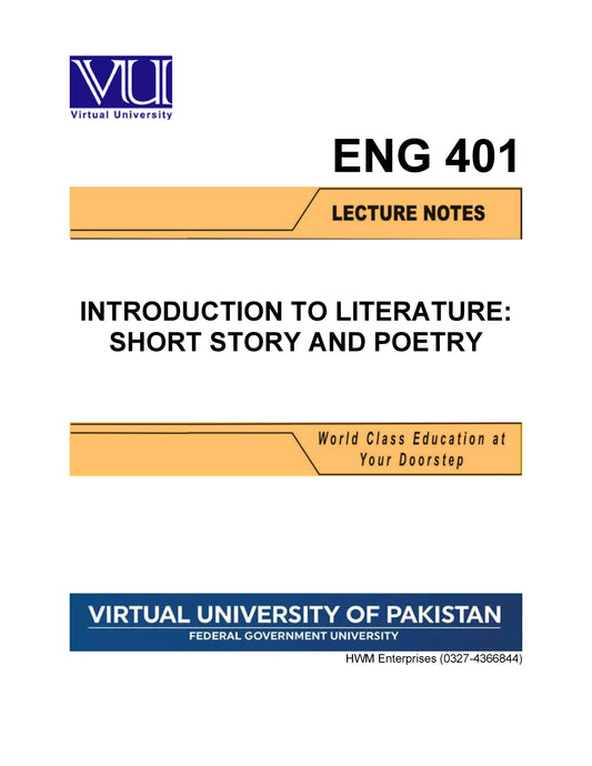 ENG 401 Introduction to Literature: Short Story and Poetry