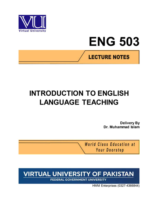 ENG 503 Introduction to English Language Teaching