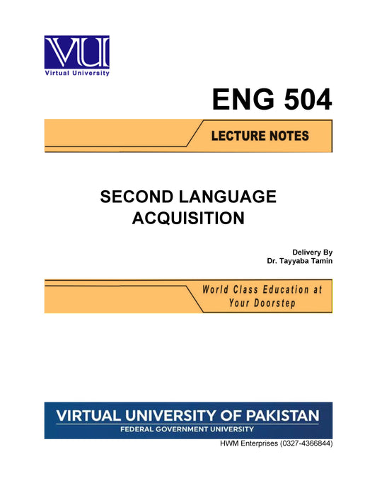 ENG 504 Second Language Acquisition