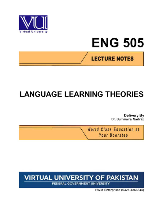 ENG 505 Language Learning Theories