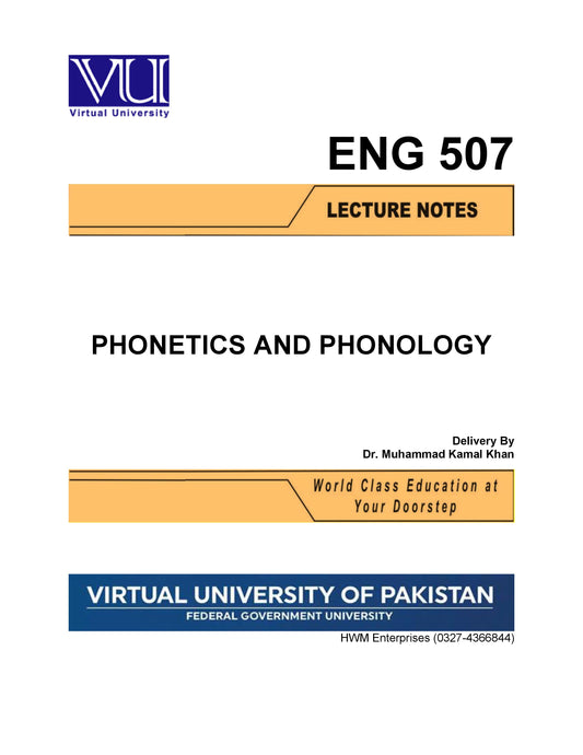 ENG 507 Phonetics and Phonology