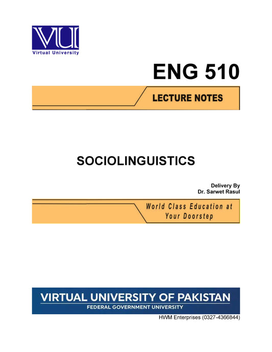 ENG 510 Sociolinguistics