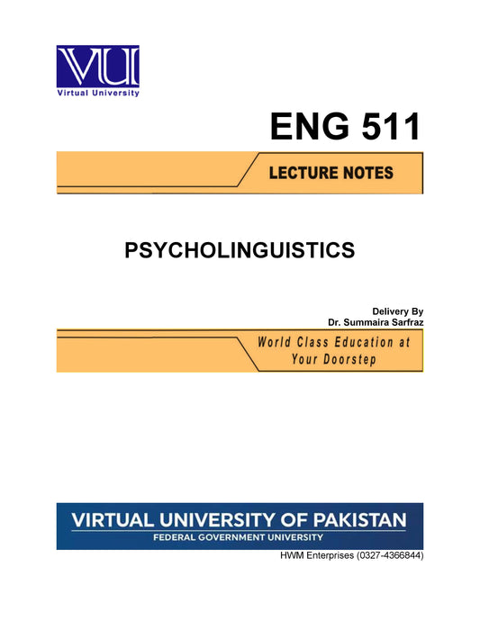 ENG 511 Psycholinguistics