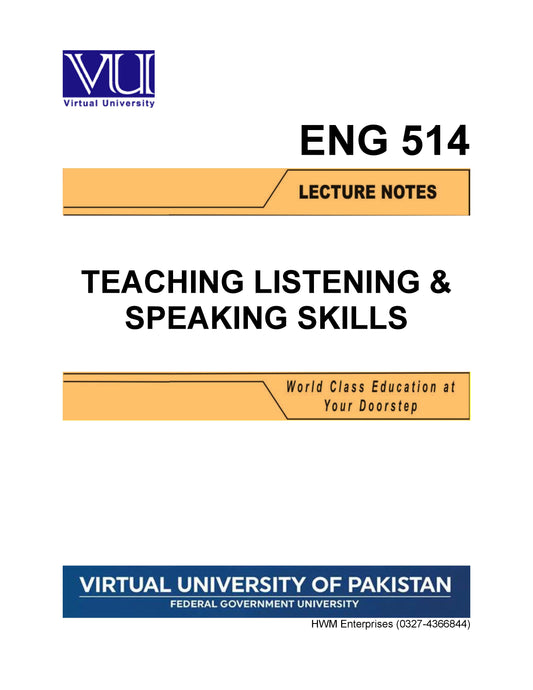 ENG 514 Teaching Listening & Speaking Skills
