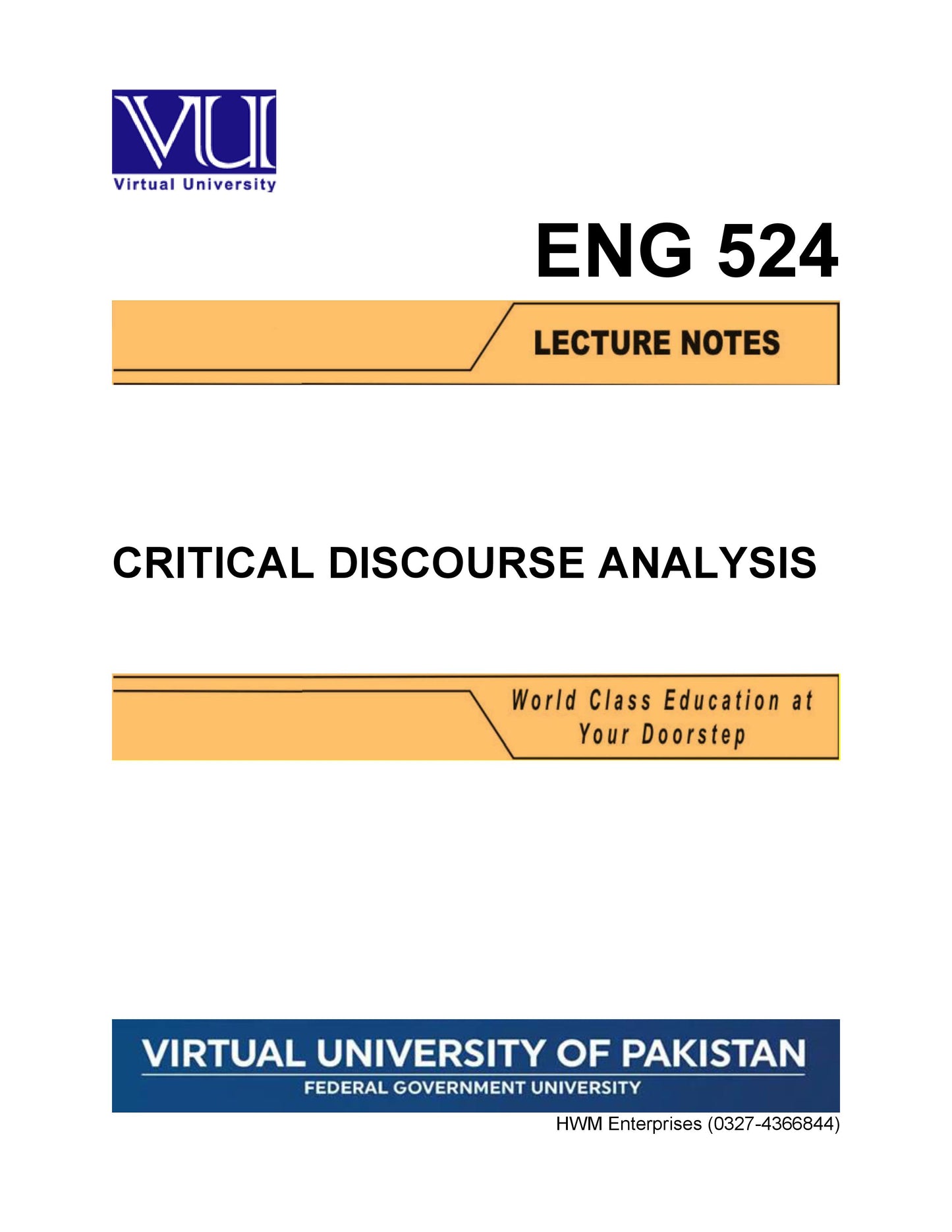 ENG 524 Critical Discourse Analysis