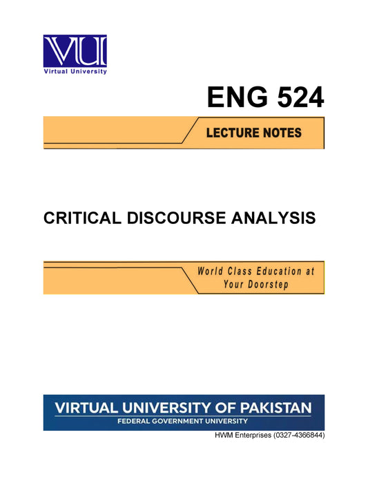 ENG 524 Critical Discourse Analysis