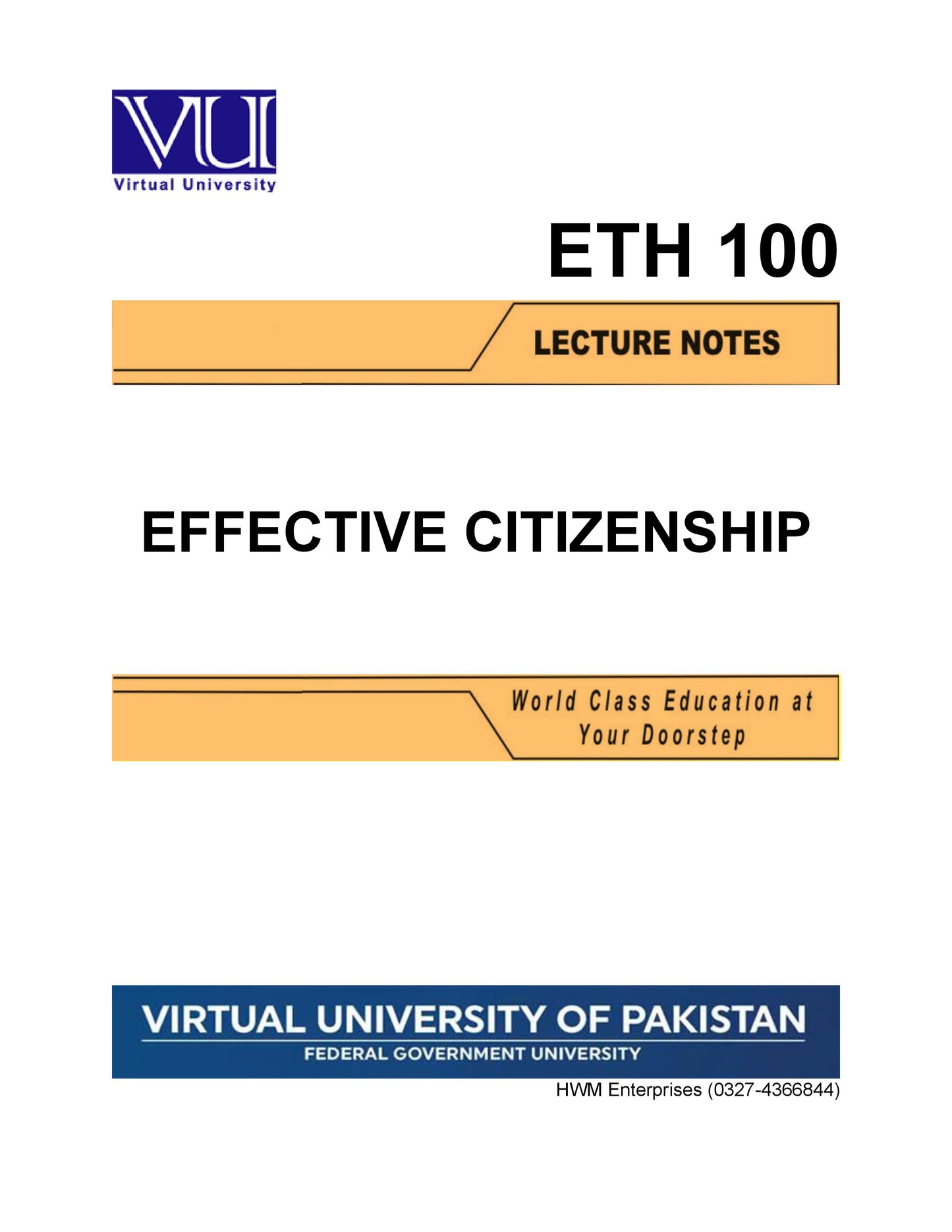 ETH 100 Effective Citizenship