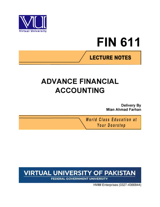 FIN 611 Advance Financial Accounting