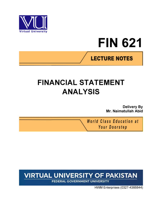 FIN 621 Financial Statement Analysis