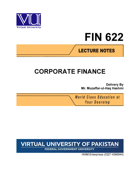 FIN 622 Corporate Finance