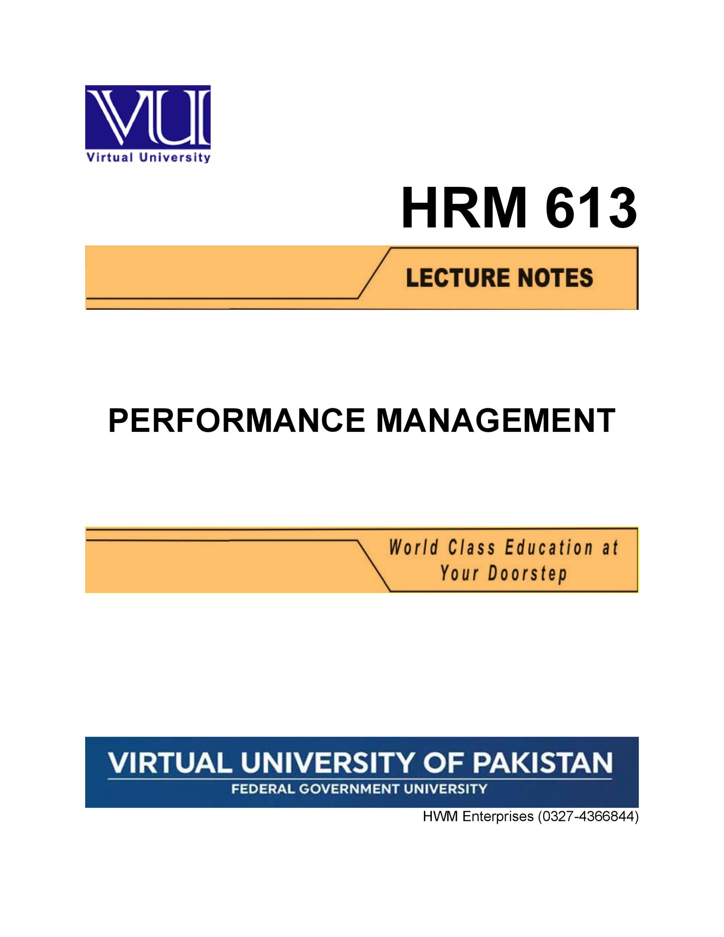 HRM 613 Performance Management