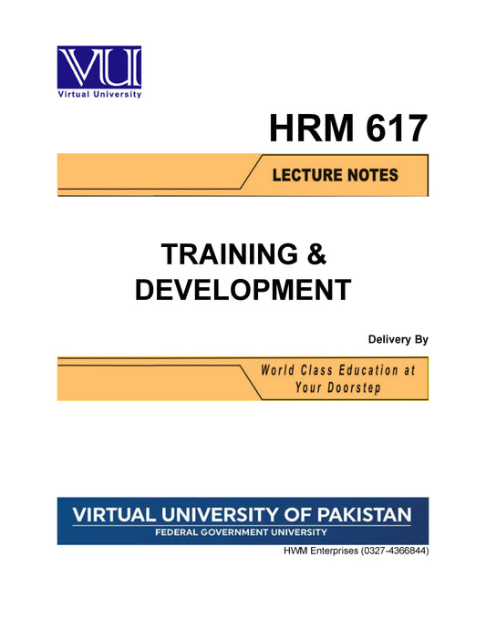 HRM 617 Training & Development