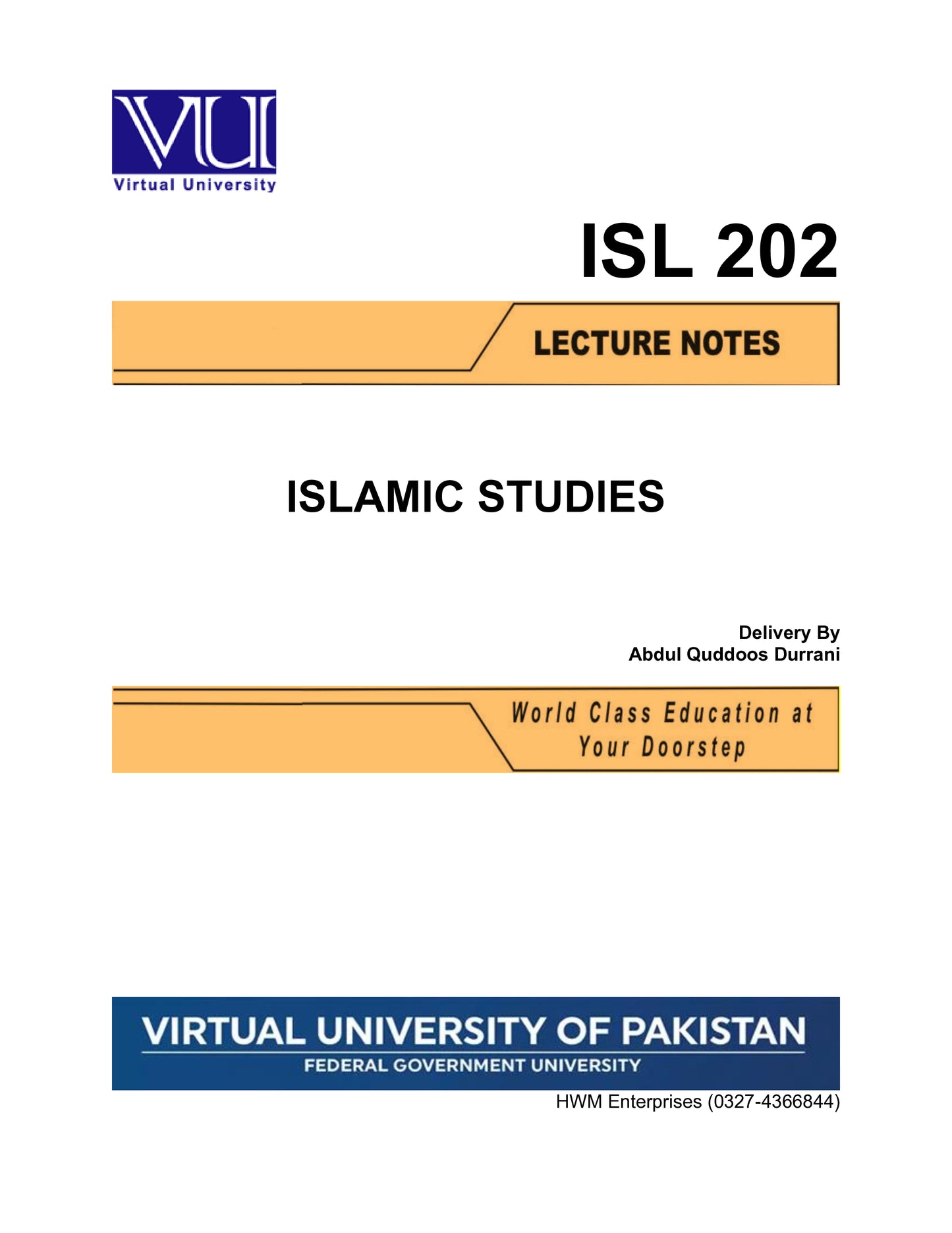 ISL 202 Islamic Studies